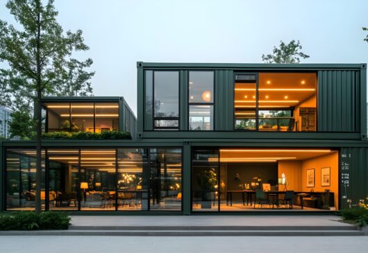 Modern Green Container Home Architecture Sustainable Design Eco Friendly Living